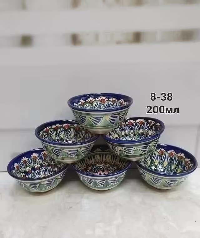 Узбекская тонкие ручные керамические яркие чашки