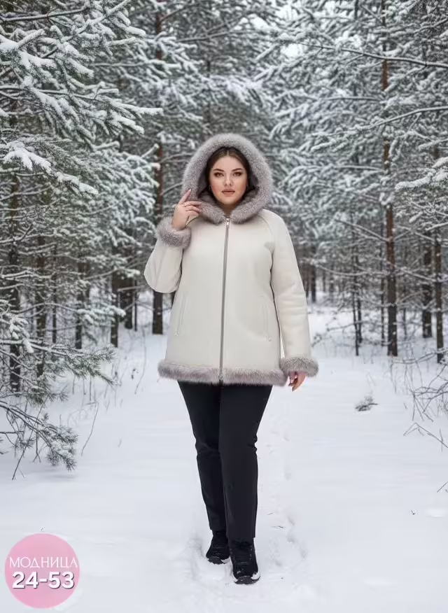 Двусторонние бомбические зимние женские дублёнки с мехом