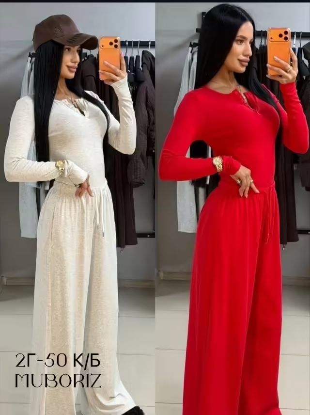 Весенние свободные женские костюмы двойки