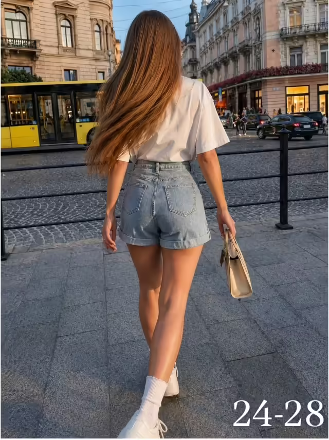 Джинсовые стильные женские шорты. фото 3