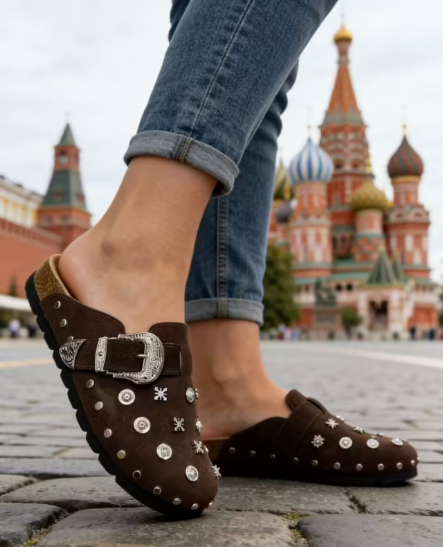 Замшевые женские тапочки. фото 2