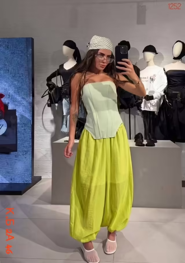 Хлопковые стильные женские штаны