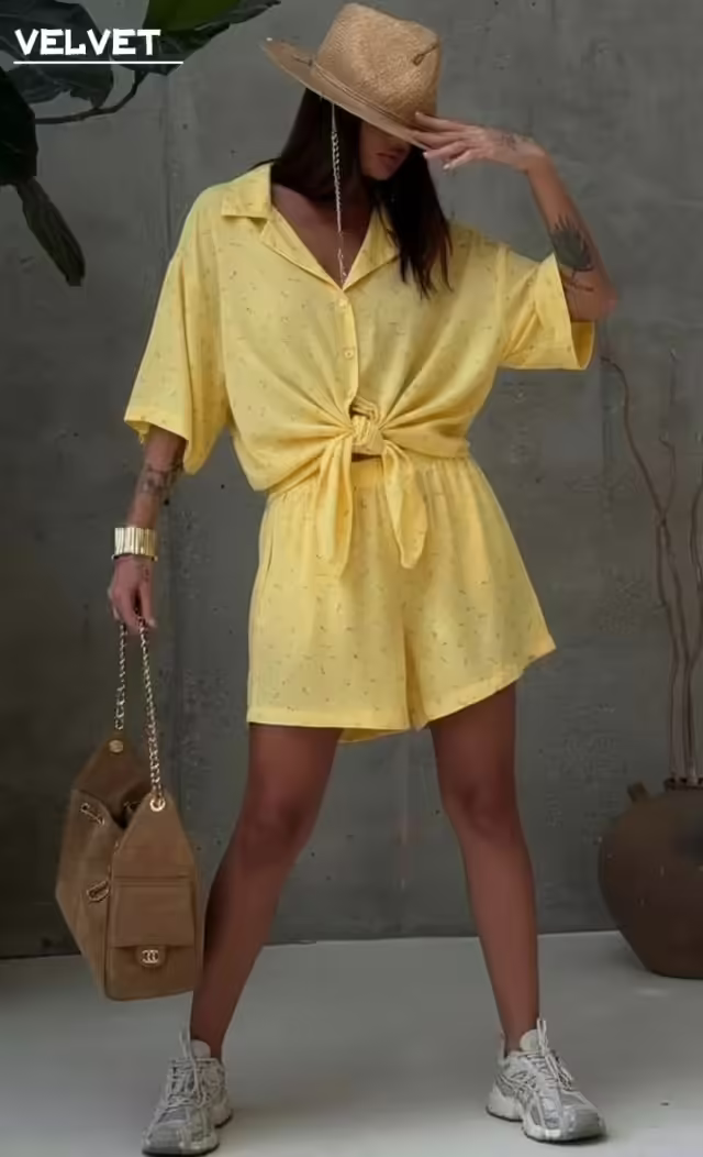 Цветочные базовые лёгкие удобные женские костюмы