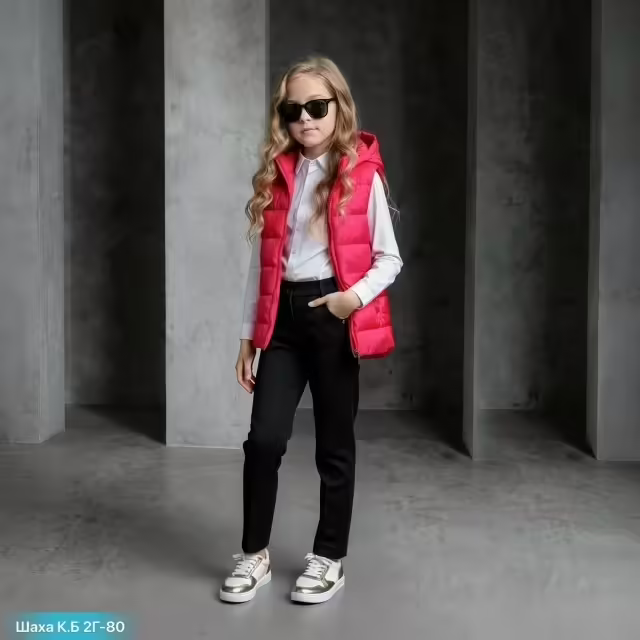 Осенние модные стильные детские безрукавки. фото 2