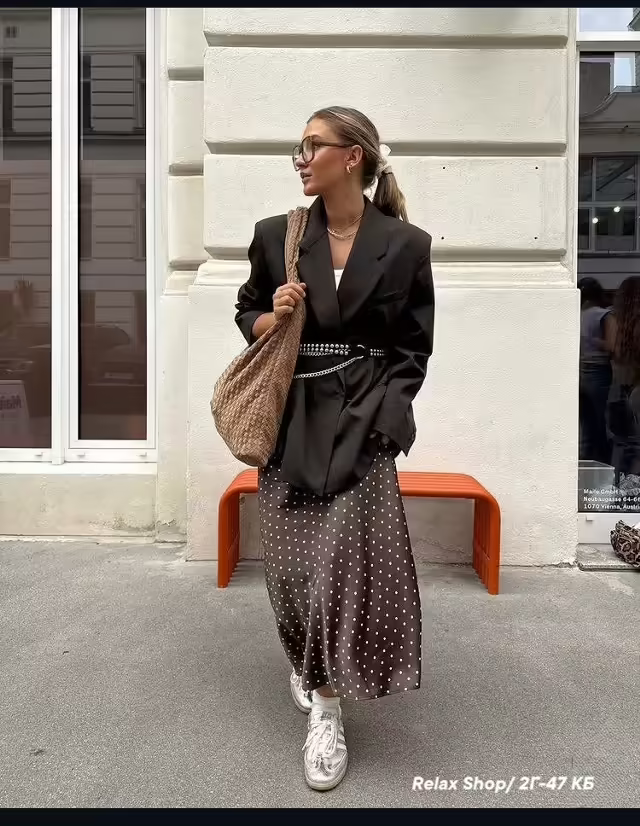 Базовые универсальные женские юбки в горошек