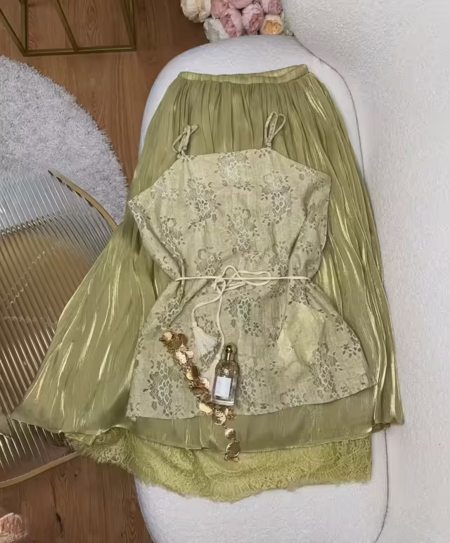 Идеальные свободные лёгкие длинные женские комплекты с узором с поясом на каждый день. фото 2