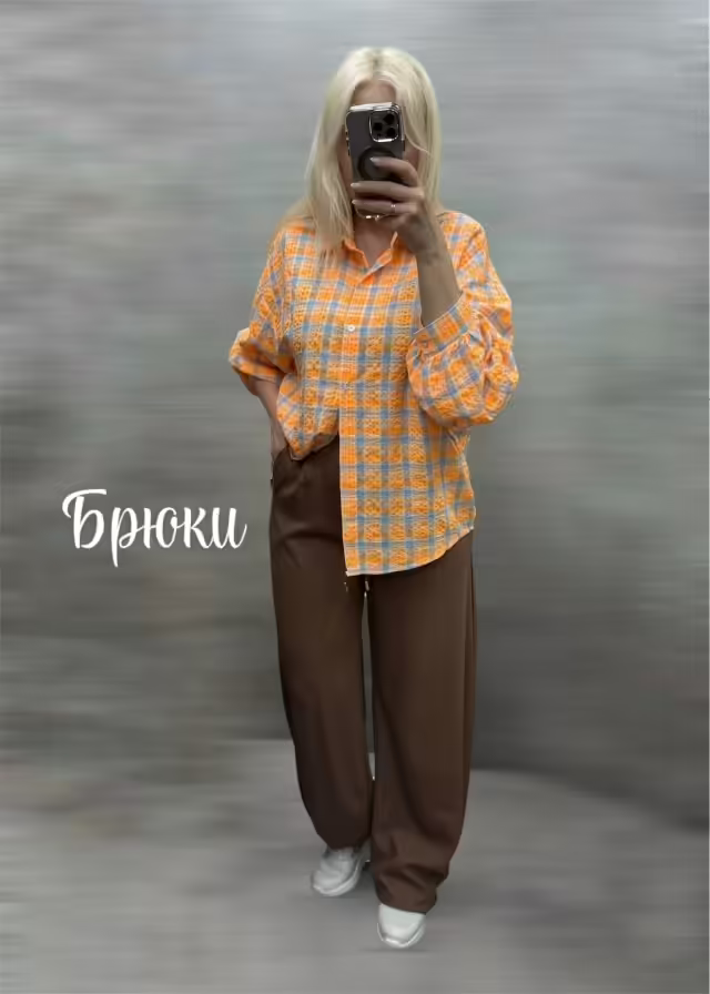 Льняные хлопковые женские брюки