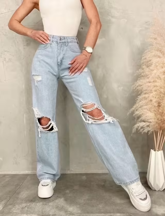 Хлопковые женские джинсы