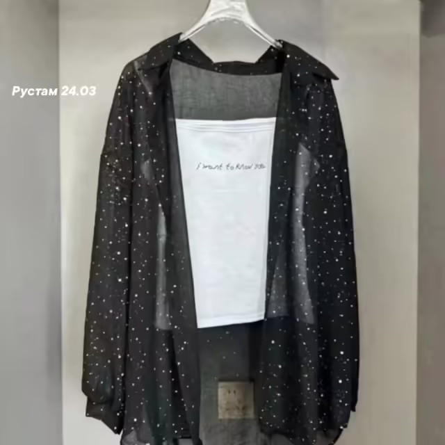 Женские рубашки со стразами