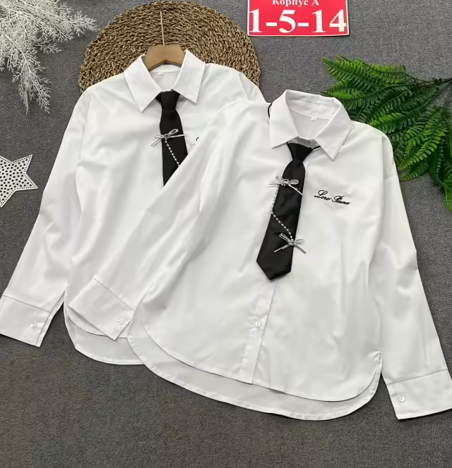 Школьные хлопковые детские рубашки 100% хлопок. фото 3