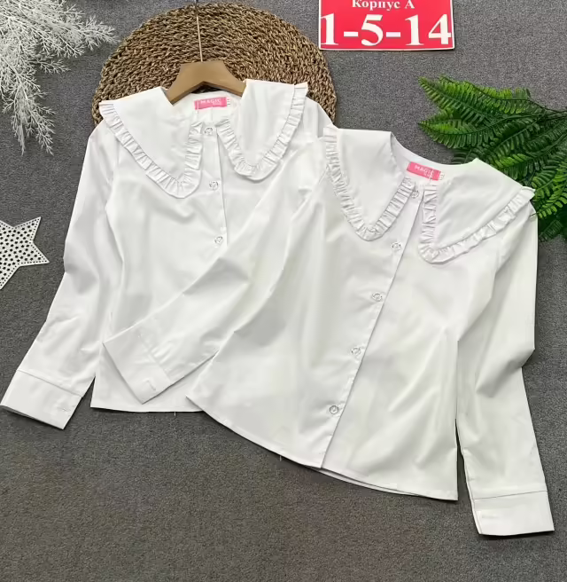 Школьные хлопковые детские рубашки 100% хлопок. фото 3