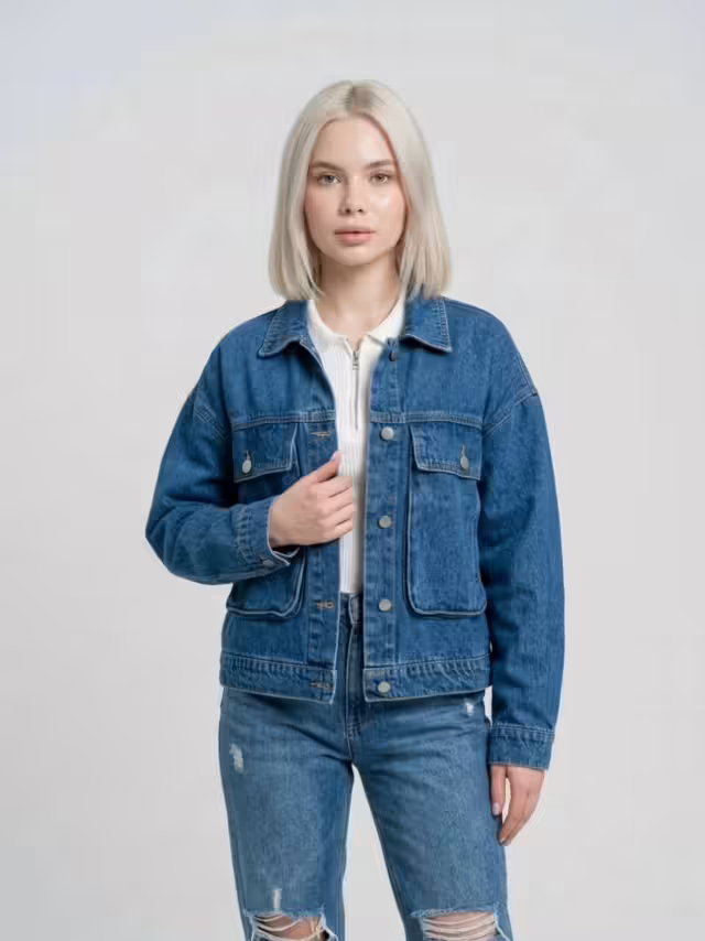 Хлопковые джинсовые женские куртки