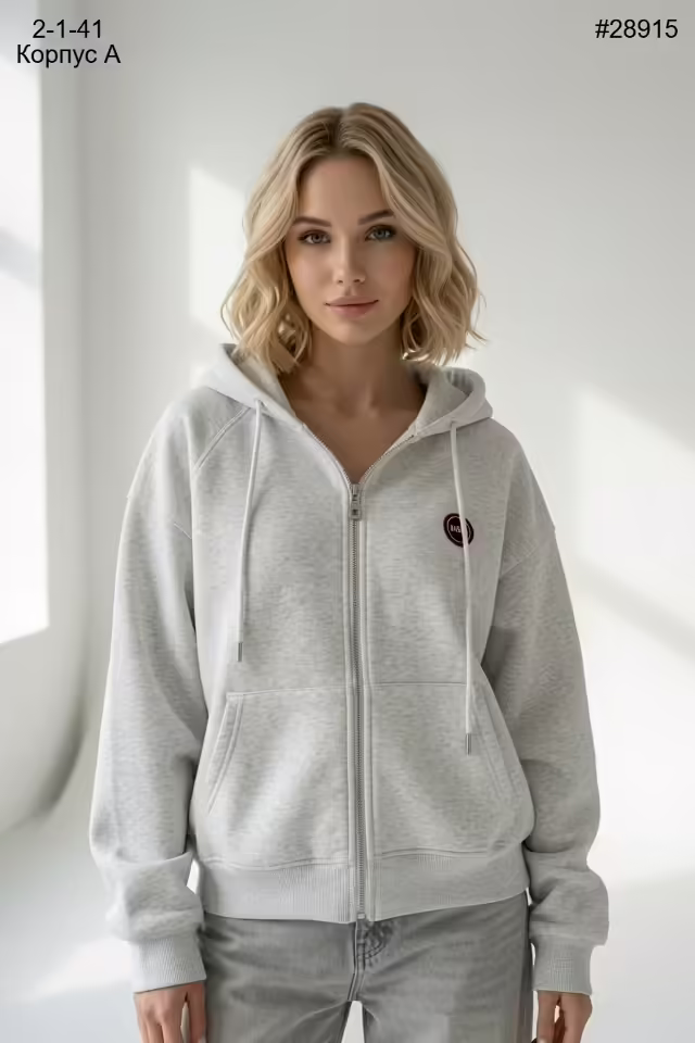 Тёплые женские худи с капюшоном на замке