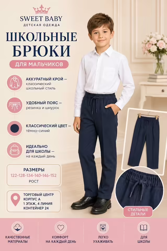 Школьные детские брюки