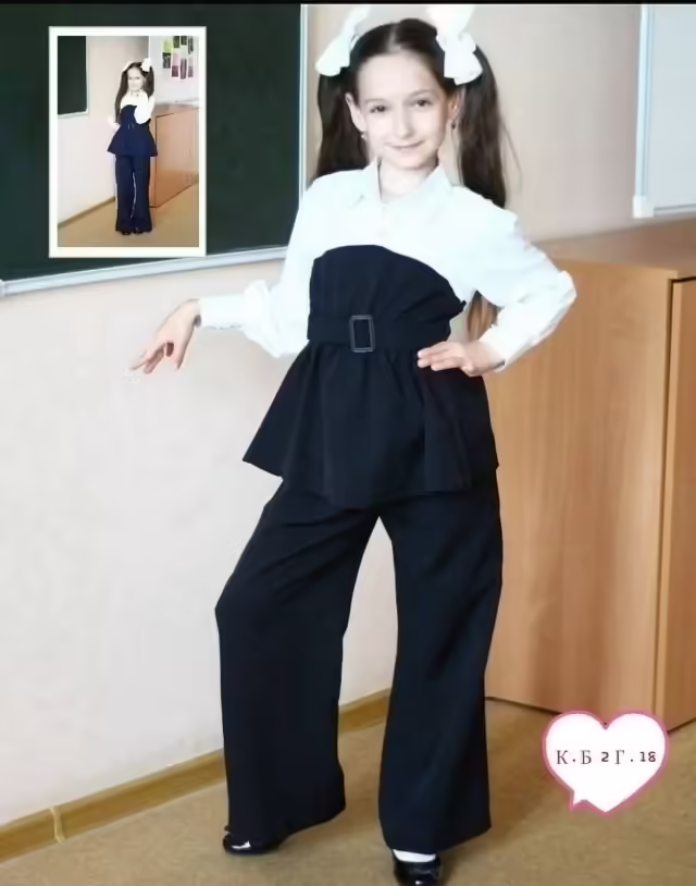 Школьные стильные детские костюмы двойки. фото 3