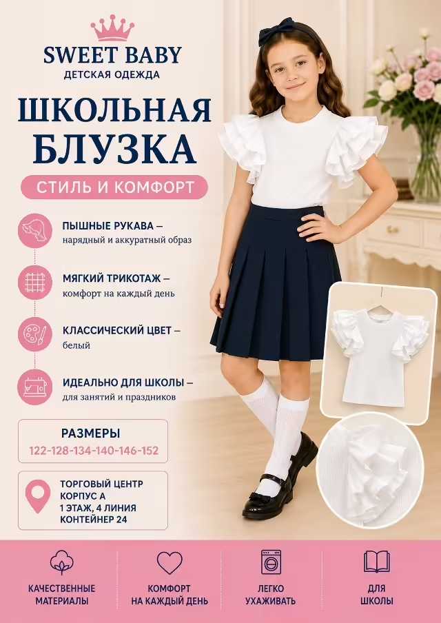Школьные детские рубашки