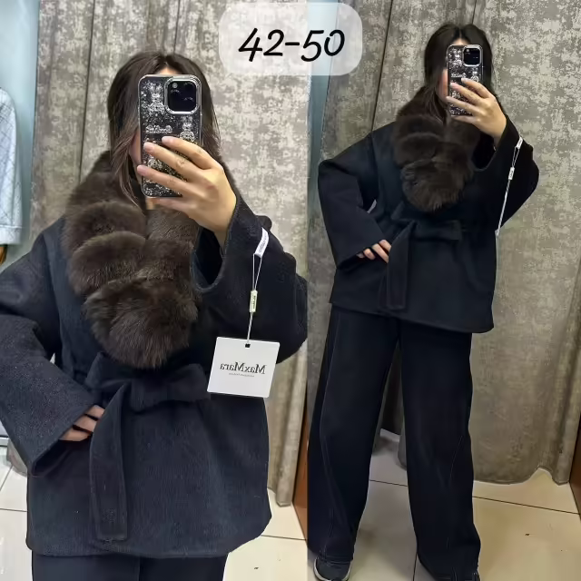 Женские пальто с натуральным мехом