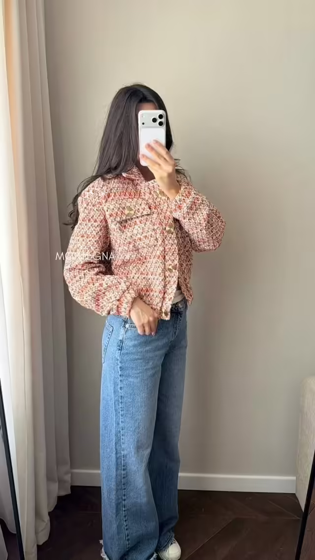 Твидовые женские бомберы