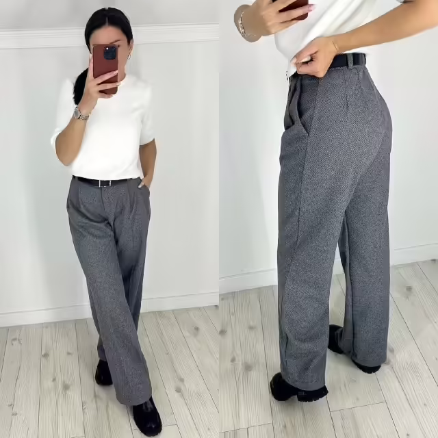 Трендовые кашемировые женские брюки