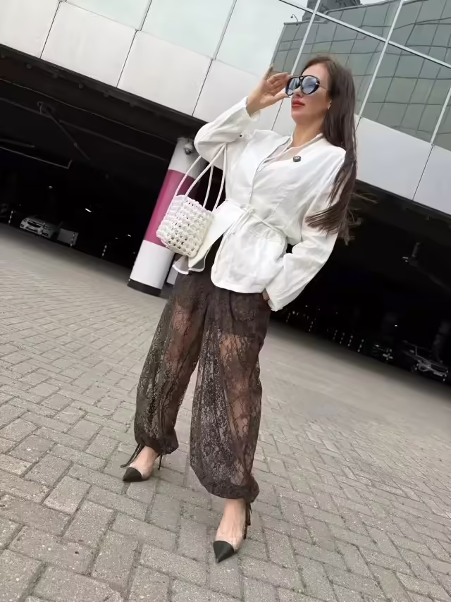 Кружевные женские брюки