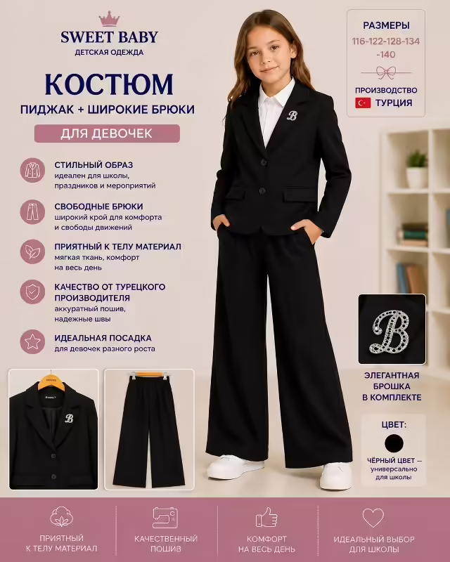 Школьные детские костюмы 2 в 1. фото 2