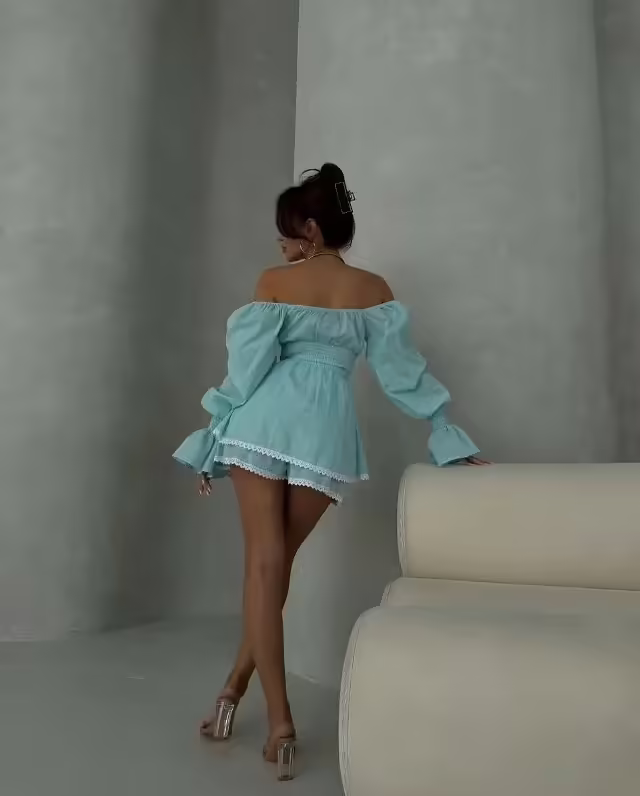 Летние идеальные стильные женские костюмы с шортами льна. фото 2