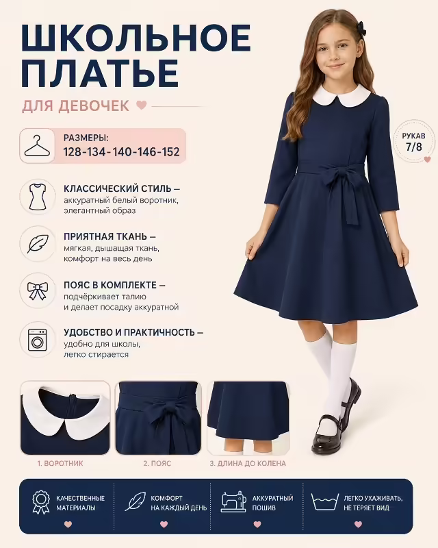 Школьные детские платья