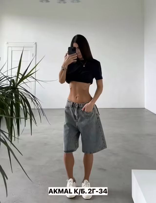 Джинсовые женские шорты. фото 3