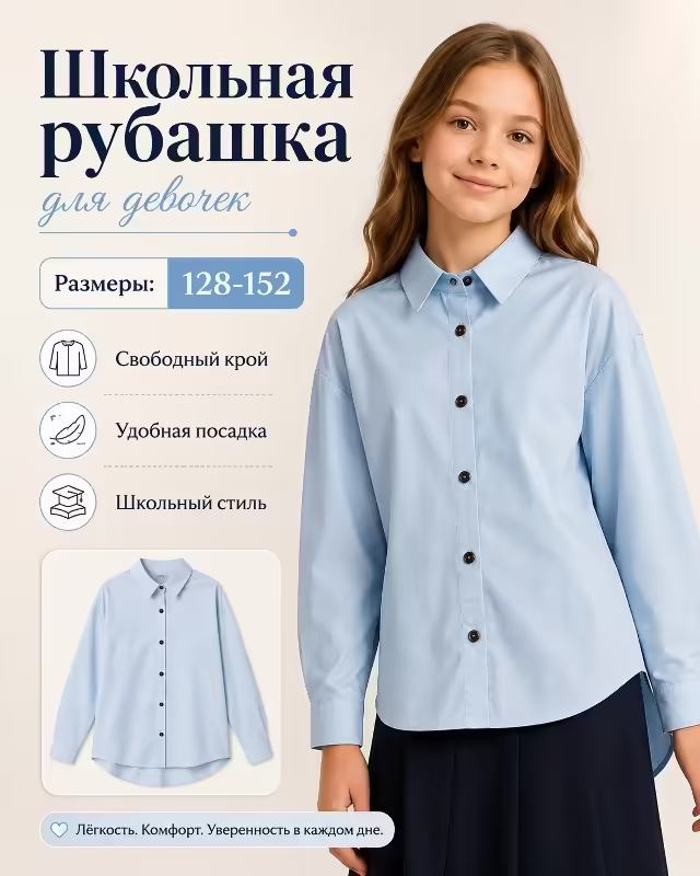 Школьные детские рубашки