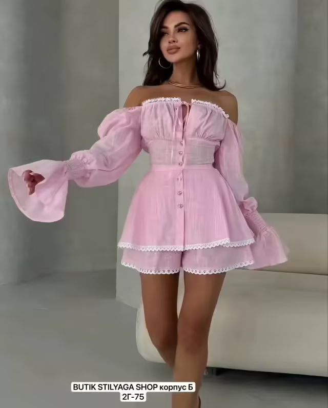Летние идеальные стильные женские костюмы с шортами льна