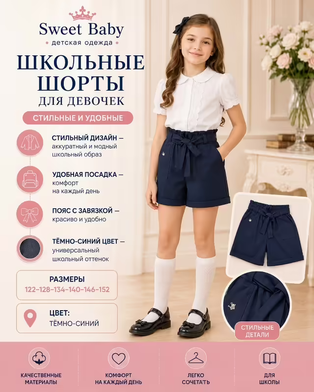 Школьные детские шорты