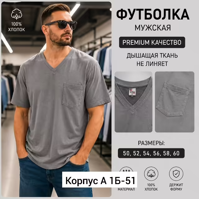 Хлопковые мужские футболки. фото 2