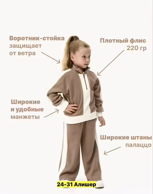Двусторонние спортивные детские костюмы на флисе