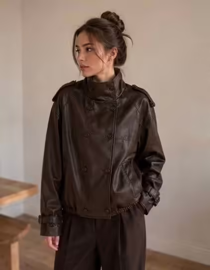 Кожаные люксовые женские куртки из экокожи