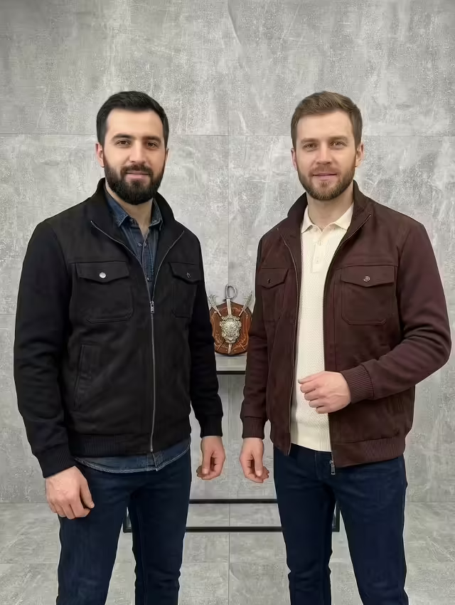 Замшевые осенние люксовые мужские куртки