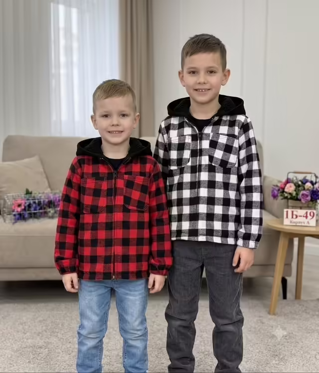 Хлопковые тёплые детские рубашки