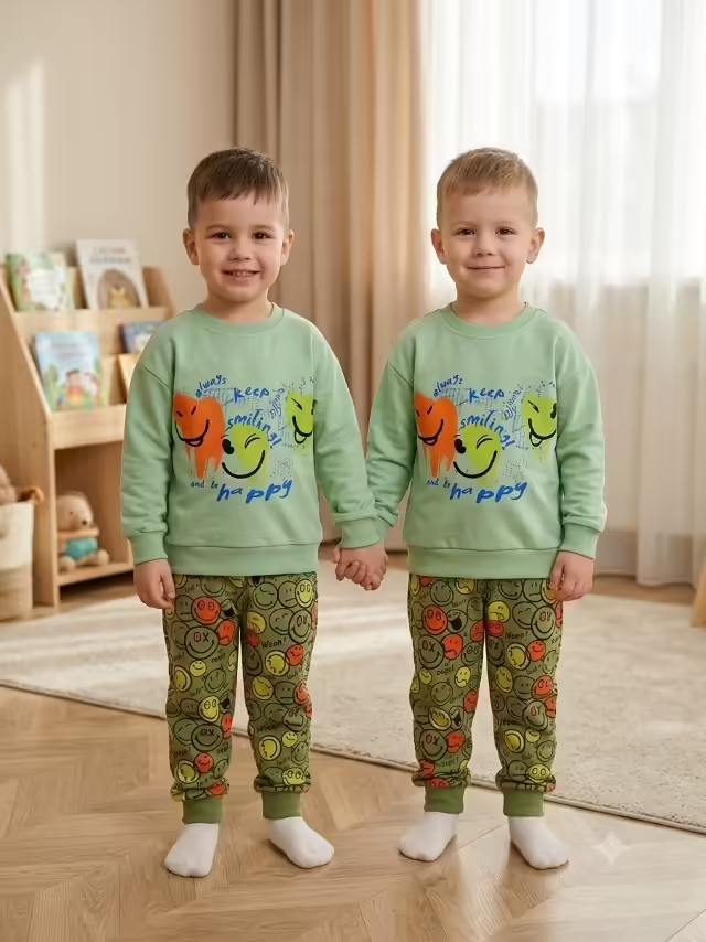 Хлопковые тёплые детские пижамы