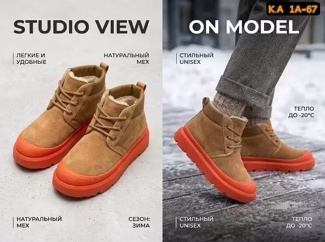 Зимние женские угги с мехом