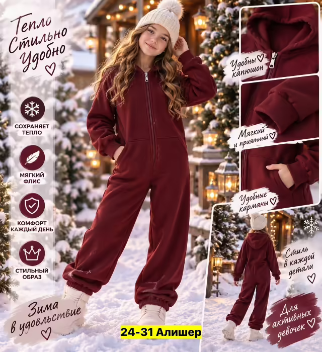 Детские комбинезоны на флисе