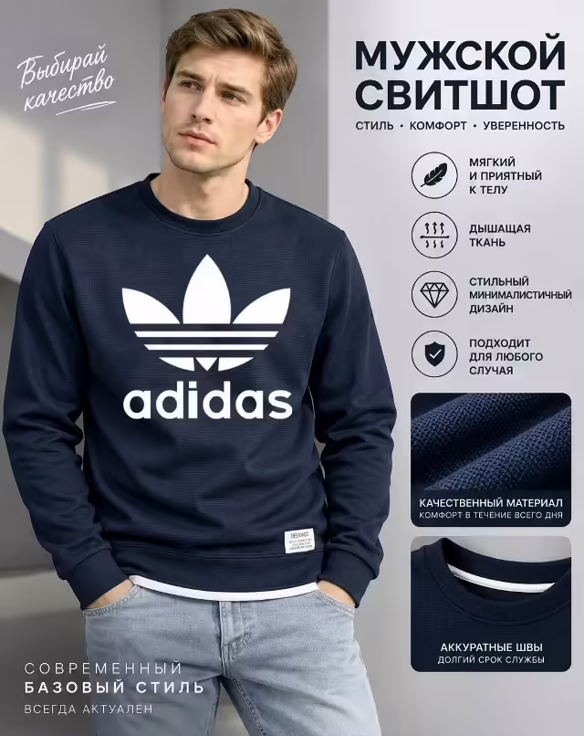 Хлопковые мужские толстовки