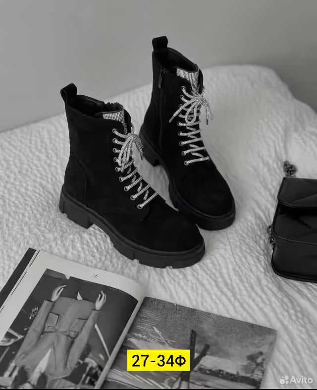 Замшевые женские ботинки