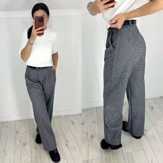 Трендовые кашемировые женские брюки