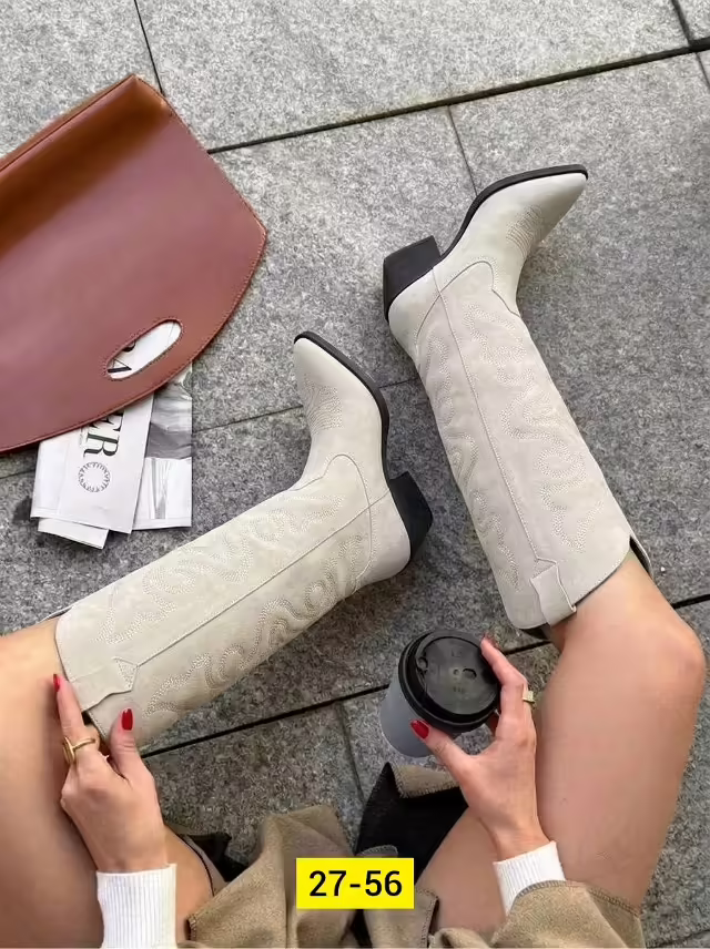 Замшевые женские ботинки