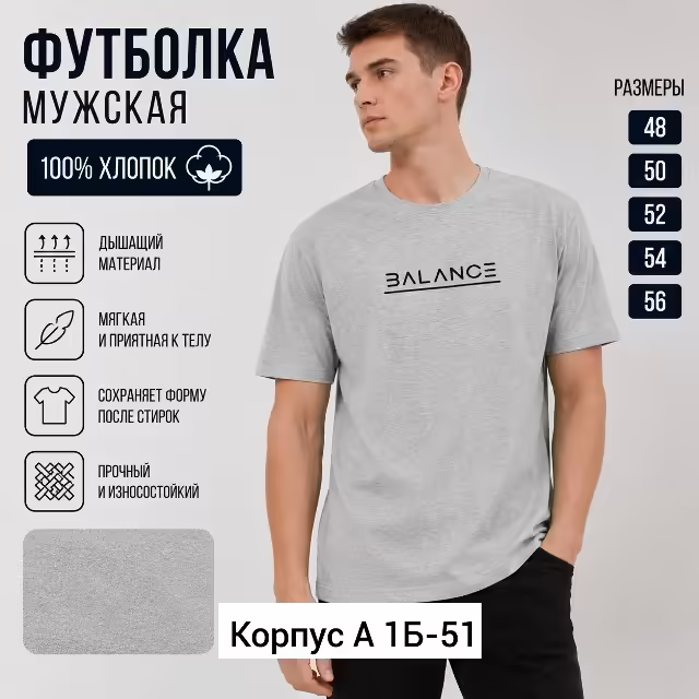 Хлопковые мужские футболки