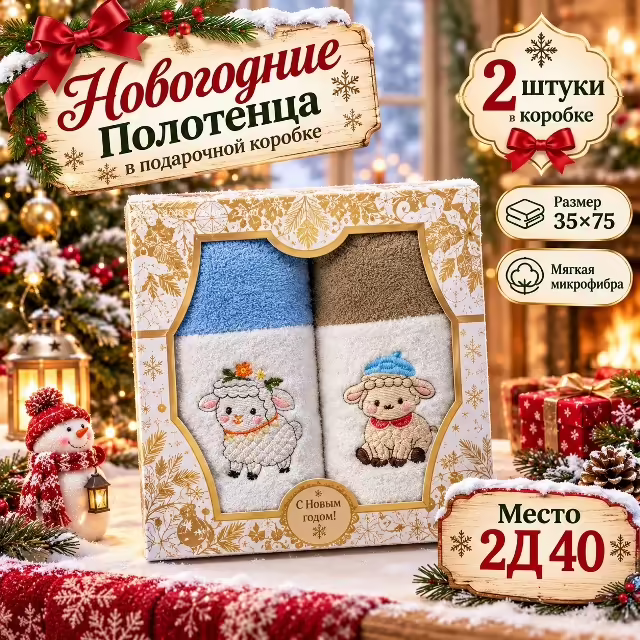 Подарочные наборы из микрофибры в коробке 2 в 1. фото 2