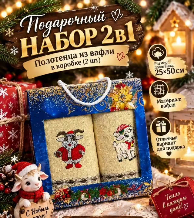 Подарочные вафельные наборы в коробке 2 в 1 2 шт