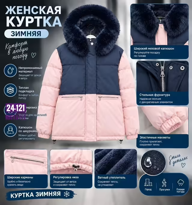 Комфортные зимние стильные женские куртки
