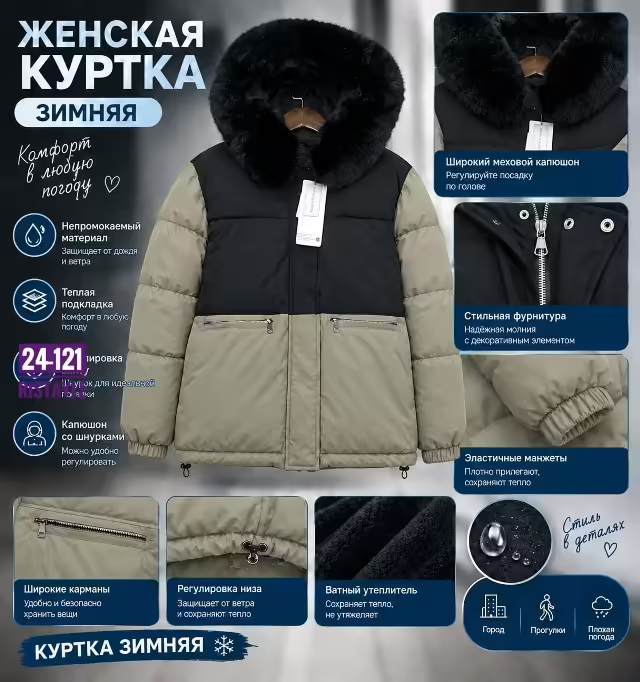 Комфортные зимние стильные женские куртки. фото 2