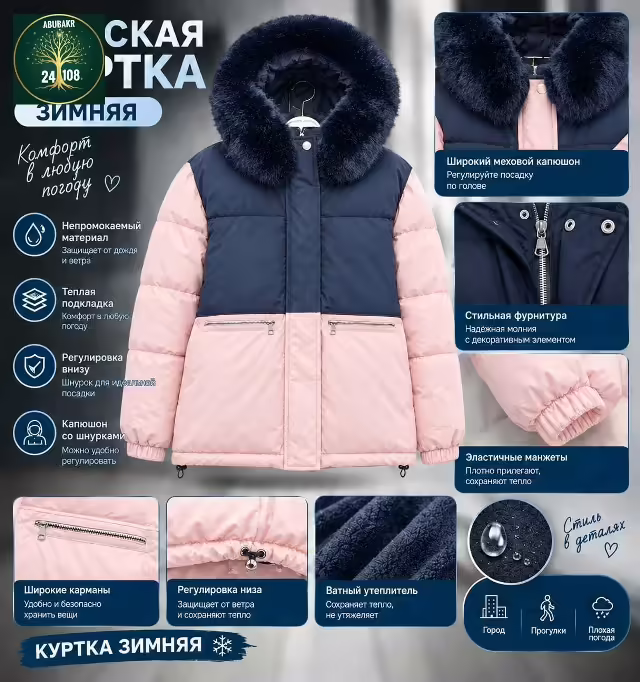 Комфортные зимние стильные женские куртки. фото 3