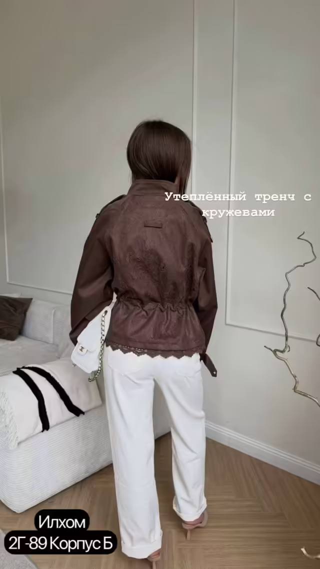 Утеплённые женские тренчи с кружевом. фото 3